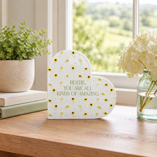 Bestie 5" Ceramic Heart Plaque