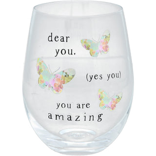 Dear You 18 oz Stemless Wine Glass