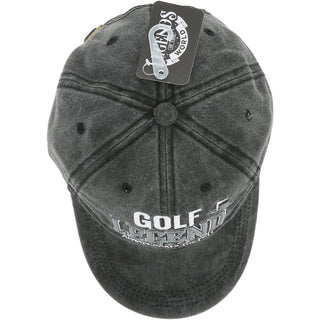 Golf Black Washed Cotton Twill Hat