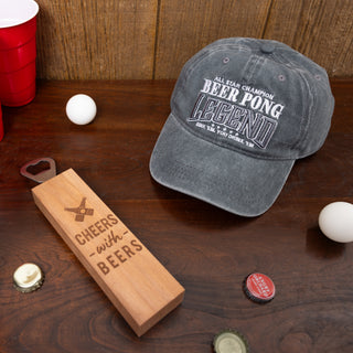 Beer Pong Dark Gray Washed Cotton Twill Hat