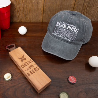 Beer Pong Dark Gray Washed Cotton Twill Hat