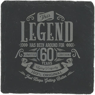 60 Years 4" Slate Coaster