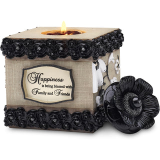 Happiness 4.5" Square Tealight Holder