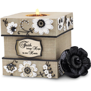 Faith 5" Square Tealight Holder