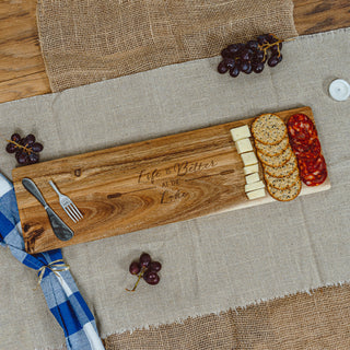 Lake 21" Acacia Cheese/Bread Board Set