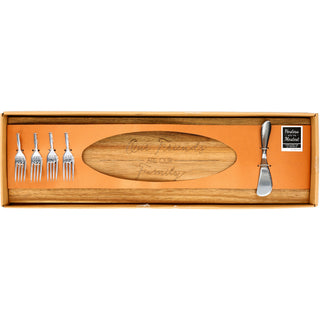 Friends are Family 21" Acacia Cheese/Bread Board Set
