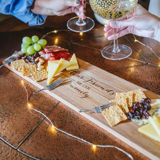 Friends are Family 21" Acacia Cheese/Bread Board Set