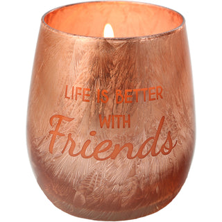 Friends 10 oz - 100% Soy Wax Electroplated Candle Scent: Fresh Cotton