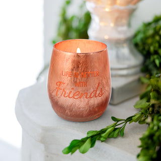 Friends 10 oz - 100% Soy Wax Electroplated Candle Scent: Fresh Cotton