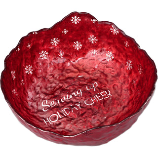 Holiday Cheer 9.5" Glass Serving Bowl