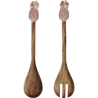 Pineapple 13" Acacia 2 Piece Utensil Set