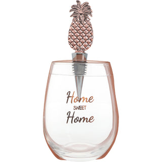 Home Sweet Home Bottle Stopper and 20 oz Stemless Gift Set
