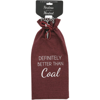 Better Than Coal 13" Wine Gift Bag Set