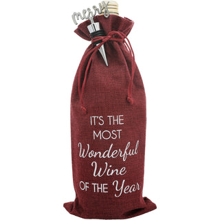 Wonderful Wine 13" Wine Gift Bag Set