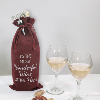 Wonderful Wine 13" Wine Gift Bag Set