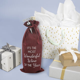 Wonderful Wine 13" Wine Gift Bag Set