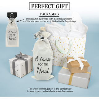 Toast For The Host 13" Wine Gift Bag Set