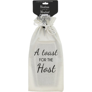 Toast For The Host 13" Wine Gift Bag Set