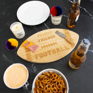 Family Friends Football Bamboo Serving Board Set