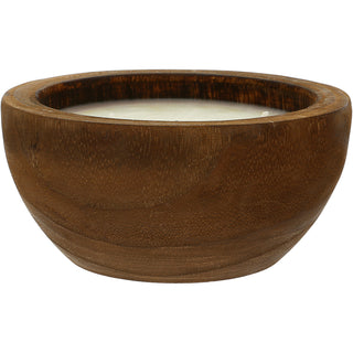 Happy Place 8.5 oz - 100% Soy Wax Decorative Wooden Dough Bowl Candle Scent: White Jasmine