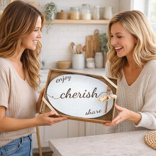 Cherish 17" Ceramic Platter with Serving Fork