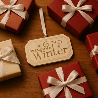 Welcome Winter 3" x 2" Hanging Plaque