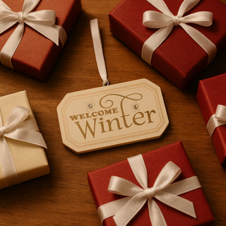 Welcome Winter 3" x 2" Hanging Plaque