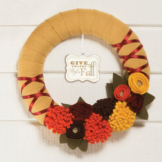 Give Thanks for Fall 2.75" x 2.25" Hanging Plaque