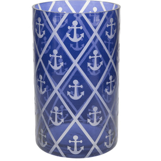Blue Anchor Jar Candle Holder