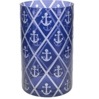 Blue Anchor Jar Candle Holder