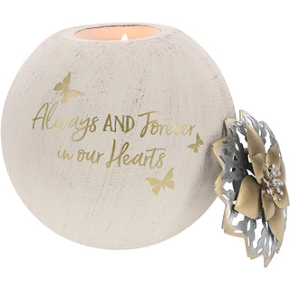 Always & Forever 5" Round Tealight Candle Holder