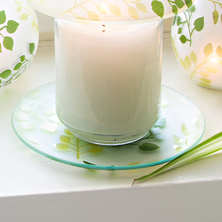 Green Fern Candle Tray