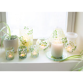 Green Fern Candle Tray