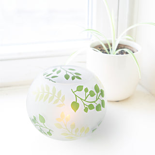 Green Fern 5" Round Votive Holder