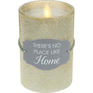 Home 4.75" Gold Glitter Realistic Flame Candle