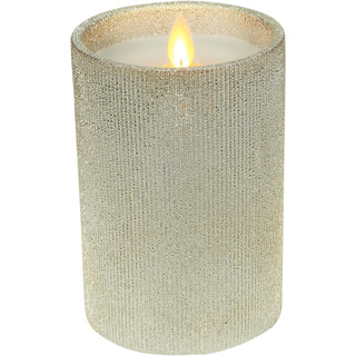 Home 4.75" Gold Glitter Realistic Flame Candle