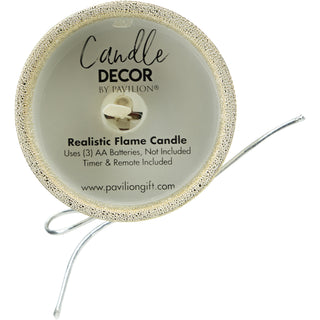 Home 4.75" Gold Glitter Realistic Flame Candle