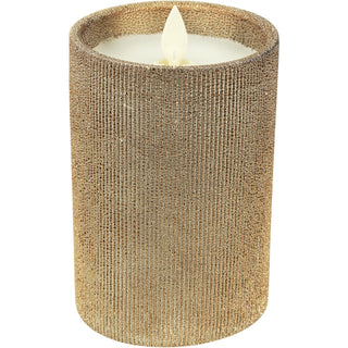 Love You 4.75" Bronze Glitter Realistic Flame Candle