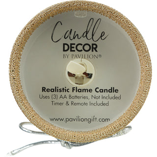 Love You 4.75" Bronze Glitter Realistic Flame Candle