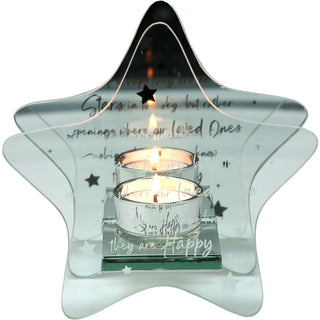 Stars in the Sky 6" x 6" Mirrored Glass Candle Holder