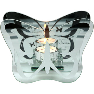 Whispers 6.75" x 5" Mirrored Glass Candle Holder