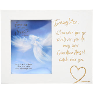 Daugther Guardian Angel Visor Memorial Photo Frame (Holds 4" x 6" Photo)