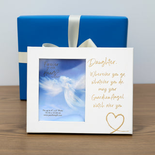 Daugther Guardian Angel Visor Memorial Photo Frame (Holds 4" x 6" Photo)