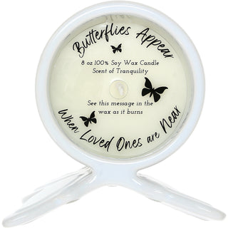 Beside Us 8 oz 100% Soy Wax Reveal Butterfly Candle Scent: Tranquility