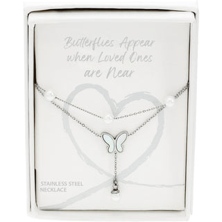 Butterflies Appear Stainless Steel Layered Necklace