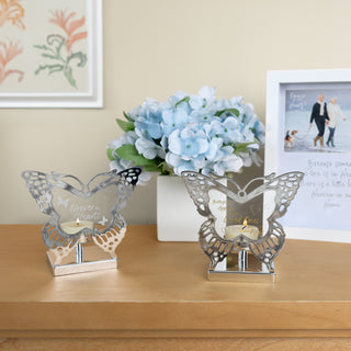 Butterflies 4.25" Glass Butterfly Tea Light Holder