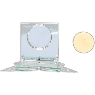 Hearts 4.25" Glass Butterfly Tea Light Holder