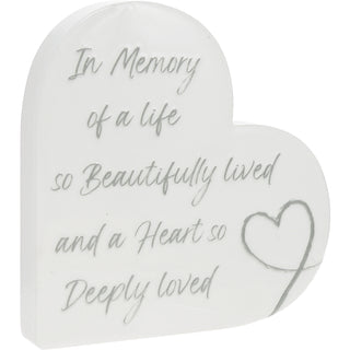 In Memory 5" Ceramic Heart Plaque