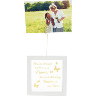 Heaven In Our Home 5" Framed Glass Plaque with Photo Clip