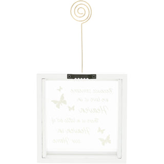 Heaven In Our Home 5" Framed Glass Plaque with Photo Clip